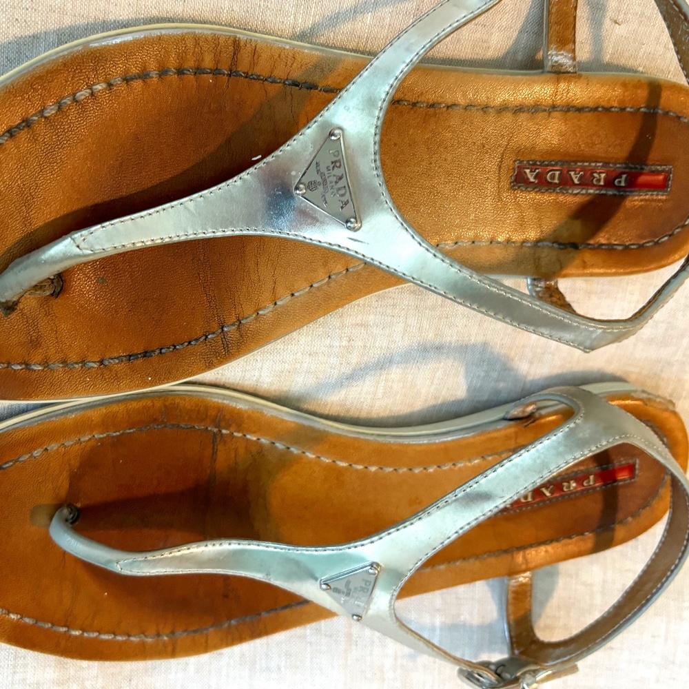 Prada Silver Sandals